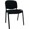 SEDIAOFFICE - Sedie Ufficio Senza Ruote, Sedia Scrivania Ergonomica, per Studio, Sala D'Attesa, Sala Riunioni e Conferenze, Comoda Sedia Ufficio in Tessuto Economica (Base, Nero)