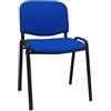 SEDIAOFFICE - Sedie Ufficio Senza Ruote, Sedia Scrivania Ergonomica, per Studio, Sala D'Attesa, Sala Riunioni e Conferenze, Comoda Sedia Ufficio in Tessuto Economica (Base, Blu)