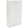 Forte Solution Scarpiera Salvaspazio, Scaffale Portascarpe in Legno, Scarpiera Slim per Arredamento Interno con Ante Ripiani Scompartimenti (Bianco, 3 Ribalte)