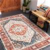 Carvapet Tappeto Corridore Antiscivolo 90x150cm Lungo Tappeti Runner Passatoia Arancione Medaglione Vintage Tappeti di Zona Lavabile Morbido Microfibra Tappeto Cucina