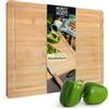 Moritz & Moritz Tagliere XXL in bambù grande - 45 x 30 x 2 cm - Tagliere in legno di bambù con scanalatura - per tagliare, mettere e servire
