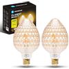 Aigostar - Lampadina LED E27 4W, Luce Calda 1800K, 320 Lumen, Decorativa: Fragola Sfaccettata, Lampadina Vintage Tipo Edison Con Filamento, Colore Ambrato, Non dimmerabile, Confezione da 2 pezzi