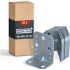 HELPMATE - 12 collegamenti angolari con nervatura 50x90x75 mm - Connettore per legno con zincatura galvanizzata e passivato blu - Squadretta perforata con protezione anticorrosione eccellente