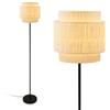 Briloner Lampada da terra con paralume in rafia, interruttore a pedale on/off, E27, max. 10 W, 30 x 165 cm (LxA), natura