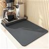 Kolamom Tappetino Scolapiatti, Tappetino Macchina Caffe 40x50CM, Assorbente Antiscivolo Tappetino Lavandino Cucina per Bancone Cucina Caffettiera Grigio
