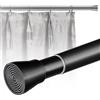 Rod&Trikin Bastone a Pressione Per Tenda Estensibile Bacchette Tende Asta Tenda Doccia Senza Forare Bacchette Per Tende Per Bagno Finestre Nero 65-85CM