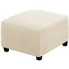 C/N Copri pouf quadrati Elasticizzato Copri ottomano quadrato Copri sgabello copri pouf poggiapiedi quadrato Copri sgabello Fodera per poggiapiedi Beige