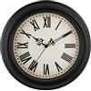 Plumeet Orologio da Parete Retrò, Orologio Numeri Romani Silenzioso Classico da 25cm Senza Tick, Adatto per Decorare Soggiorno, Camera da Letto, Alimentazione a Batteria, Nero