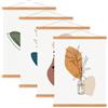 Sanauto Set di 4 cornici in formato B2 a guida magnetica per poster, in legno, con supporto magnetico per immagini e fotografie, da 50 x 70 cm, 50 x 100 cm (50 cm, legno teak, 4 pezzi)