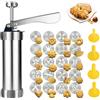 Zimoer Set Pâtisserie, Pressa per Biscotti, Pistola per Dolci in Acciaio Inox Spara Biscotti Professionali con 20pcs Dischi per Biscotti, 4pcs Ugelli Siringa per Realizzare e Decorare Biscotti Fai da Te