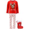 SUN CITY Pigiama Natalizio Minnie Mouse Disney + Calza BEFANA in Confezione - HU2017ROSSO