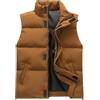 Mymyguoe Gilet invernale in piuma da uomo, per le mezze stagioni, spesso, termico, senza maniche, in tinta unita, per attività all'aria aperta, marrone, XXL