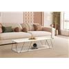 Hanah Home Elegant Coffee Table, travertine Black, 120 x 30 x 50 cm | 100% melamina rivestito in melamina, spessore 18 mm, cornice in metallo | Modern Marble Design for Stylish Living Spaces