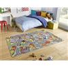HANSE Home Play Smart City - Tappeto da gioco per bambini, antiscivolo, per ragazzi e ragazze, a pelo corto, motivo città, auto, strada, per camera da letto, cameretta dei bambini, sala giochi, 90 x