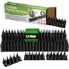 ISOTRONIC - Punte repellenti per Uccelli, Gatti e martore - per recinzioni, davanzali, tetti, Alberi e Giardini (5,4 m | 12 Pezzi | Nero)