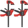 GETLITOOL Paio 6-Inch Morsetti a Barra da Falegname con Serraggio 165LBS/75kg 15.5cm, 2 in 1 2X6 F-Bar/Spargitore a Sgancio Rapido per Lavorazione Legno con Binario in Acciaio al Carbonio