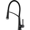 CREA Rubinetto Cucina con 3 Modelli Doccetta Estraibile,rubinetto da cucina con spazzola, Acciaio Inox Girevole a 360° Maniglia Singola Rubinetto, nero opaco