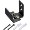 QUARKZMAN Guida Regolabile U Staffa a filo Design Fondo Piatto Altalena Fermo Carbonio Acciaio Scorrevole Fienile Porta Hardware Kit per Porta Armadio Nero
