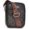 COVERI COLLECTION Borsello In Ecopelle Stampata Multitasca Capiente Tracolla Regolabile Personalizzata in Tessuto Borsa Vintage a Spalla Zip Art. 5357 Dimensioni 20 X 16 X 6 Colore Marrone Marchio COVERI