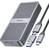 ORICO Case M.2 NVMe 40Gbps USB4 PCIe3.0x4 SSD, Adattatore NVMe Fino a 2800 MB/s per NVMe 2280 M-Key SSD, NVMe Enclosure Compatibile con Thunderbolt 3/4 USB3.2/3.1/Tipo-C, Alluminio- M224GY