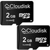 Cloudisk 2Pack Micro SD Card 2GB Scheda di Memoria MicroSD Classe 6 con Adattatore SD (2Pack 2GB)