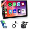 Rimoody 4G+64G Wireless Carplay Android Auto Android 13 Autoradio 2 Din con GPS Navi WiFi 9 Pollici Autoradio con Mirror Link Bluetooth FM/RDS Radio 32EQ/DAB/OBD/DVR Comandi al Volante Telecamera Posteriore
