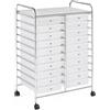 Soberine Carrello Portaoggetti Stoccaggio con Ruote 20 Cassetti Cassettiera Rimovibili Plastica per Ufficio Sala da Pranzo Cucina Dispensa Soggiorno Bagno (Bianco)