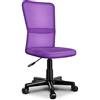 TRESKO® Sedia da Ufficio Sedia da scrivania Girevole, Regolabile in Altezza, Sedile Imbottito, Sedia ergonomica, pistone Approvato SGS (Porpora)