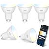 Aigostar Lampadina Alexa Intelligente GU10 WiFi Compatibile con Alexa Google Home. 6W (42W Equivalente) Lampadine LED Intelligence Dimmerabile 3000k - 6500k, 2.4Ghz, 5 Unità.
