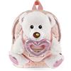 PERLETTI Zainetto Bambina con Orsetto Peluche - Zaino Asilo Bimba Bimbo Morbido Rosa con Orso Polare Estraibile - Mini Zaino Regalo Bambino 3 4 5 6 Anni Spallacci Regolabili - Dimensioni 27x21x9cm