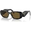 Prada 0PR 17WS Occhiali, Black Yellow Marble/Dark Brown, 49 Uomo