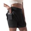 BebreezChic Pantaloni sportivi da donna corti estivi a vita alta, pantaloncini sportivi con tasca, fitness, corsa, yoga, jogging, allenamento, casual, Nero , XXL