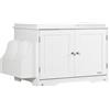 PawHut Mobile Lettiera per Gatti a 2 Ante con Divisorio Interno Regolabile, 86x48x52 cm, Bianco