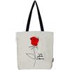 hello-bags. Borsa a spalla. Esterno: 100% cotone. Con cerniera, fodera e tasca interna. Include busta regalo kraft. Modello IAMPETALS. Colore: Écru/Nero. Misure: 37 * 38 cm