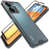 HHUIWIND Cover per Xiaomi Redmi 13C 4G / Poco C65 (6,74 Zoll) Custodia con 9D Pellicola Vetro Temperato,Antiurto Rigida PC + Morbido Silicone tpu Bumper Case - Negro