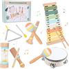 Generico Strumenti Montessori per bambini piccoli: strumenti in legno, giocattoli in legno e giocattoli per l'educazione prescolare adatti ai bambini da 1 a 3 anni. (8-in-1)