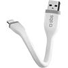 SBS Mini Cavo Piatto antigroviglio da 12 cm con connettori Lightning - USB, Made for Apple, per Dati e Ricarica di iPhone, iPad, iPod, Bianco