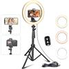 UBeesize Anello Luce con Treppiede, 12 Pollice Selfie Anello Luce con 62 Pollice Treppiede Stand per Live Stream/Trucco/YouTube Video/Fotografia