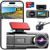 zhiroad Dash Cam Auto, 4K Dashcam con WiFi & App, Dashcam Auto con 64G Scheda, Telecamera Auto 170°+140°, WDR, Schermo 1,47, Custodia rimovibile, Registrazione in Loop, Visione Notturna, Sensore di Gravità