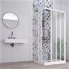 FORTE Box doccia 3 Lati Acril in Acrilico con profili in PVC apertura angolare riducibile Made in Italy (Bianco, 70x100x70 cm)