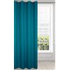Eurofirany Logan Tenda Oscurante Extra Lunga-1 unità, Occhielli, Blocco della Luce, Oscuramento della Stanza, Camera da Letto, Soggiorno, Poliestere, Verde Acqua, 135x250 cm