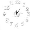Fdit Orologio da Parete Fai-da-Te, Grande Muto Orologio a Muro 3D Specchio Adesivo da Parete Adesivo da Parete per la Casa, la Camera da Letto, L'Ufficio(d'Argento)