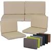 Beo Lounge Set Monaco | Cuscini da esterno traspiranti | Cuscini da giardino con cerniera | Adatto ai mobili lounge Allibert | 4 Cuscino di seduta e 4 cuscino di schienale | Cuscinoni beige