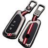 Happyit Custodia Guscio Portachiavi Cover per Compatibile con VW Volkseagen Golf 8 MK8 ID.3 ID.4 Cupra Skoda Octavia A8 SEAT Leon MK4 2020 2021 Formentor Tarraco (Fibbia opaca+quadrata)