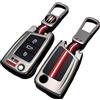Happyit Custodia Guscio Portachiavi Cover Compatibile con VW Volkswagen Golf 7 MK7 Tiguan MK2 For SEAT Ateca Leon FR 2 Ibiza Skoda Octavia 3 Pulsanti (Fibbia opaca+quadrata)