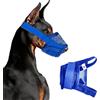 Zerquell Museruola per Cani, Museruola a Rete Morbida Anti-Morso con anello regolabile bevibile, Antimorso Anti-Masticare Animali Museruola per Cani di Taglia Piccola, Media (BlUE M)