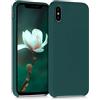 kwmobile Cover per Apple iPhone X Custodia - Back Case per Smartphone in Silicone TPU - Protezione Gommata - verde bottiglia
