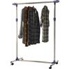HomCom Stender Appendiabiti Larghezza e altezza regolabili con Ruote in Acciaio Inox 160 x 170cm|Aosom