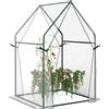 Outsunny Serra per Orto con 2 Porte Avvolgibili e Copertura in PE 90x90x145cm, Trasparente|Aosom