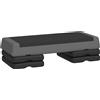 SPORTNOW Stepper Fitness Regolabile a 10.5/15.5/20.5 cm con Superficie Antiscivolo e Capacità 250 kg, Grigio